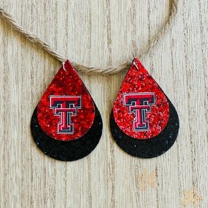 Texas Tech Faux Leather Earrings